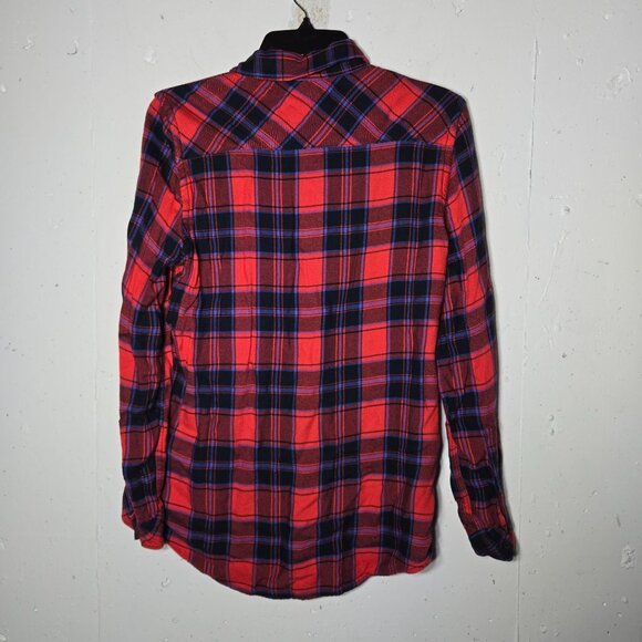 Gap Womens Soft Plaid Boyfriend Button Front Long Sleeve Shirt Size Medium Fall - Picture 2 of 11